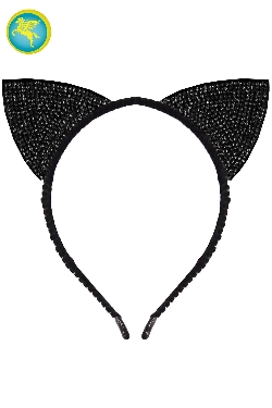 CERCHIETTO FRONTINO GATTINA LUSSO NERO